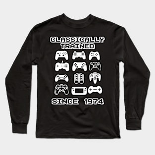 1974 Old School Video Game Theme Birthday Gift Men Women Long Sleeve T-Shirt